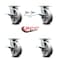 Service Caster 6 Inch Kingpinless V Groove Semi Steel Wheel Caster Brakes 2 Swivel Locks, 4PK SCC-KP30S620-VGR-SLB-BSL-2-SLB-2 - alternate 4